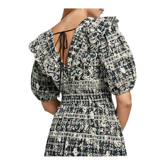 En Saison Alessandra Cotton Eyelet Midi Dress Size Small - Picture 6 of 16